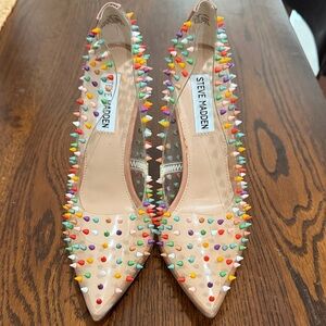 Steve Madden Pink Multicolor Studded Heels 7M